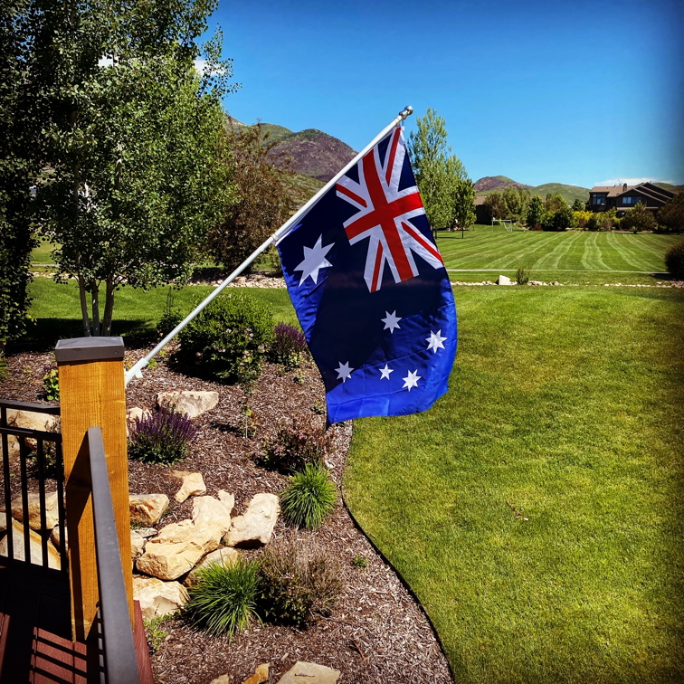 The flag Greg Watts hoisted at his home in Salt Lake City, Utah, USA